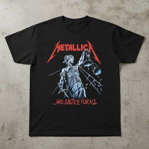 Metallica And Justice For All Graphic Tee | Classic Heavy Metal Band Shirt